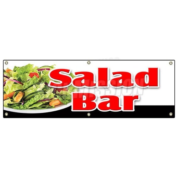 SALAD BAR BANNER SIGN dressing restaurant buffet salad vegetables